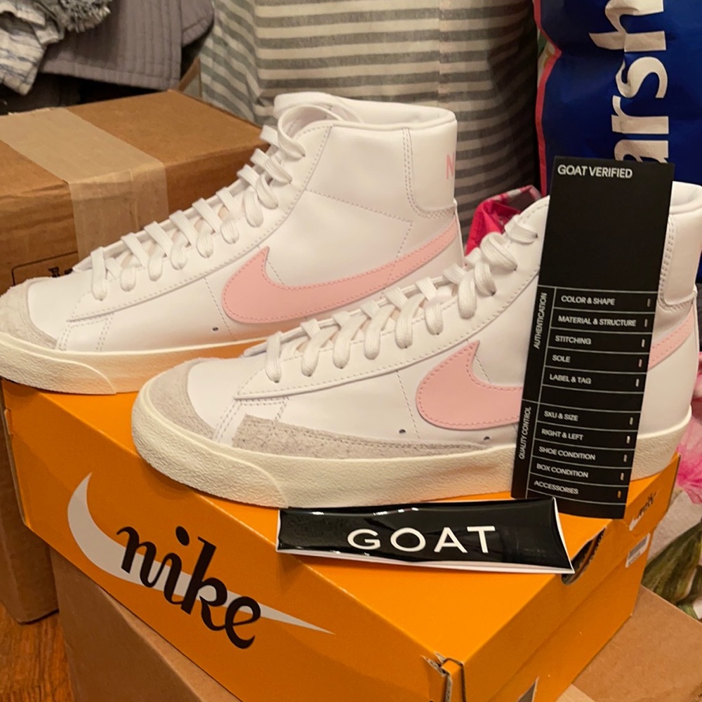 Brand new baby pink Nike mid blazer 77!